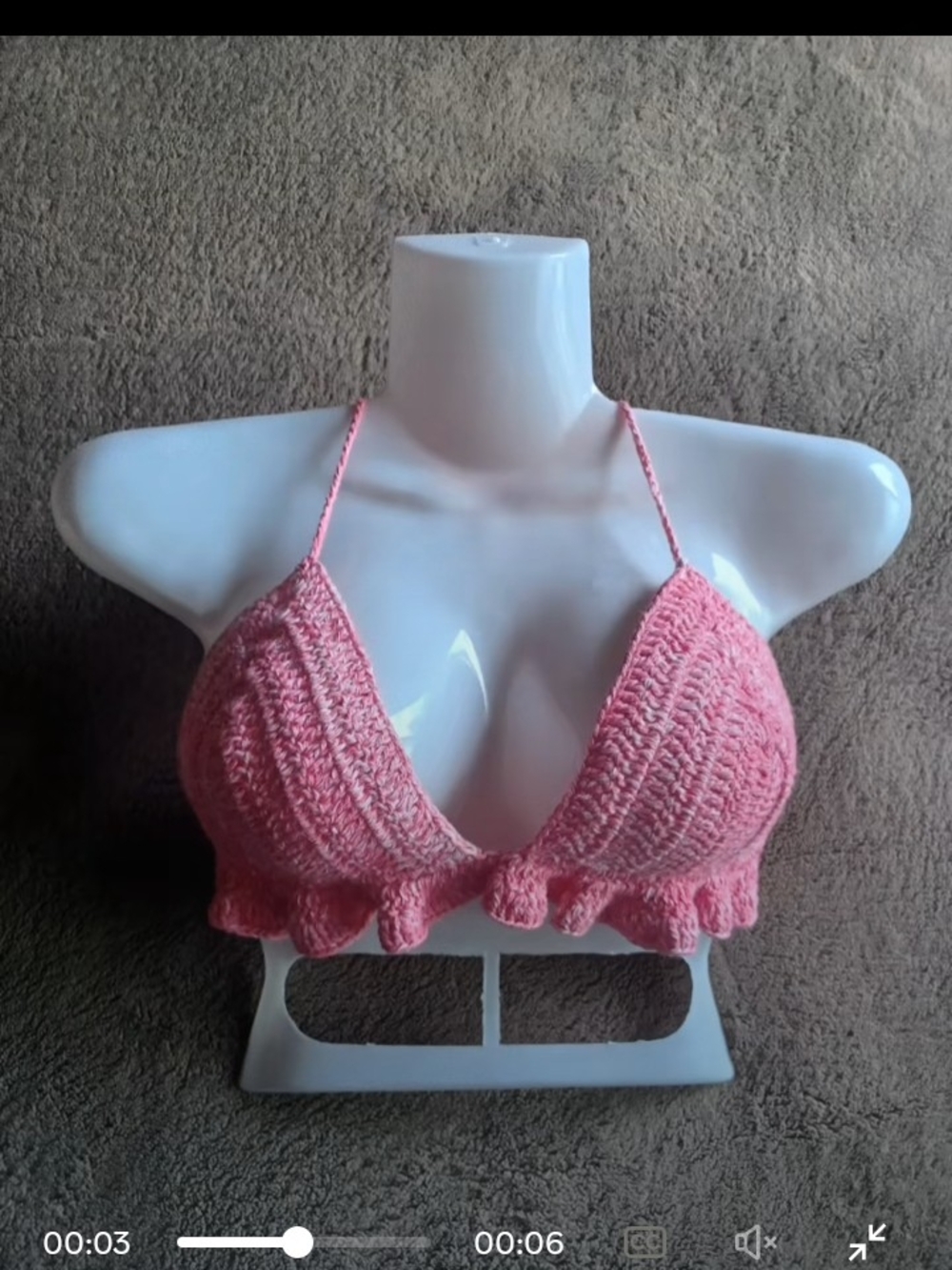 Handmade Pink Crochet Halter Top